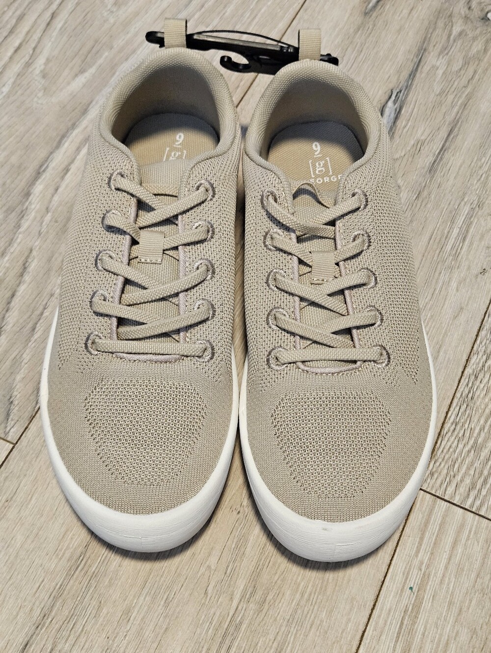 George Men’s Size 9 Easy On/Off Knit Low Top Sneakers Khaki Tan NWT